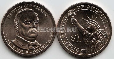 США 1 доллар 2012D год Гровер Кливленд 22-й президент США