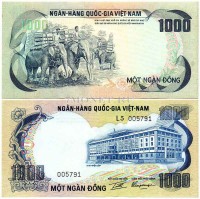 бона Южный Вьетнам 1000 донг 1972 год