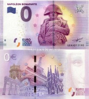 0 евро 2017 год сувенирная банкнота. Наполеон