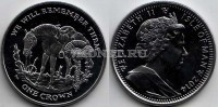 монета Остров Мэн 1 крона 2014 год «100-летие Первой Мировой войны» Лошадь на выгуле