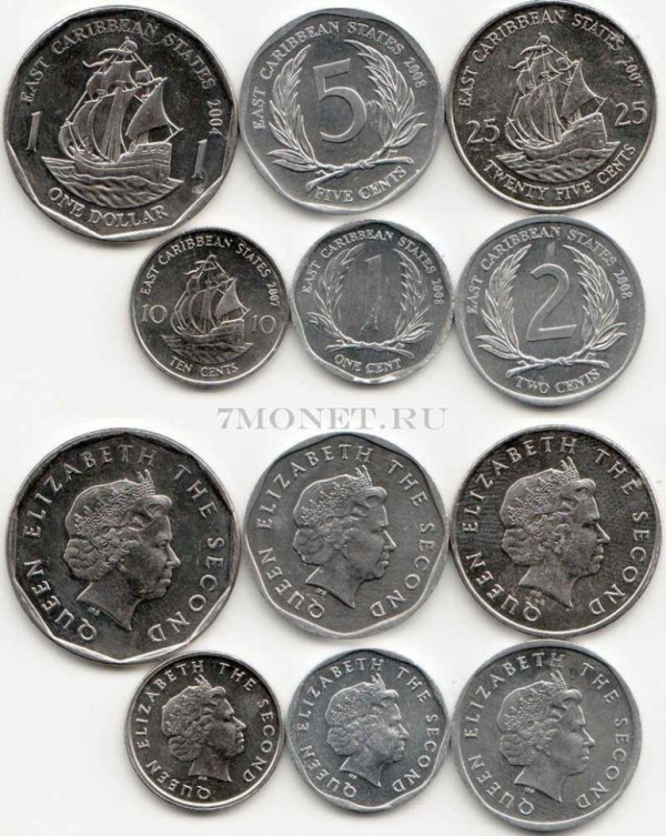 Карибы набор из 6-ти монет