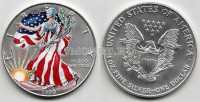 монета США 1 доллар 1999 год Шагающая Свобода эмаль