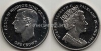 монета Фолклендские острова 1 крона 2017 год Винзоры - Георг VI