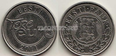 монетовидный жетон Эстония 2011 год "Привет евро!"