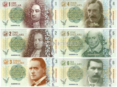 Остров Огигия набор из 6-ти банкнот 2019 год Великие писатели, выпуск I