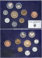 Австрия набор из 8-ми монет и жетон годовой набор 1987 год PROOF