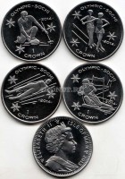 Остров Мэн набор из 4-х монет 1 крона 2013 год Олимпиада в Сочи