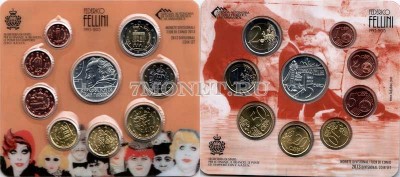 Сан Марино набор из 9-ти монет 2013 год 20 лет со смерти Федерико Феллини, бу...