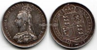 монета Великобритания 1 юбилейный шиллинг 1887 год королева Виктория 50 лет царствования - 2