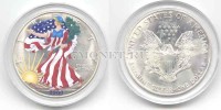 монета США 1 доллар 2000 год белая эмаль Шагающая Свобода