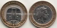 монета Великобритания 2 фунта 2013 год 150 лет Лондонскому метро, поезд