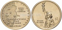 монета США 1 доллар 2019Р год, серия Инновации США - Классификация звезд, Энни Кэннон (Делавэр)