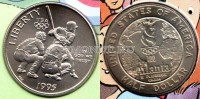 монета США 1/2 доллара 1995 год олимпиада в Атланте -  бейсбол, в буклете