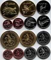 Татарстан набор из 7-ми монетовидных жетонов 2013 год фауна