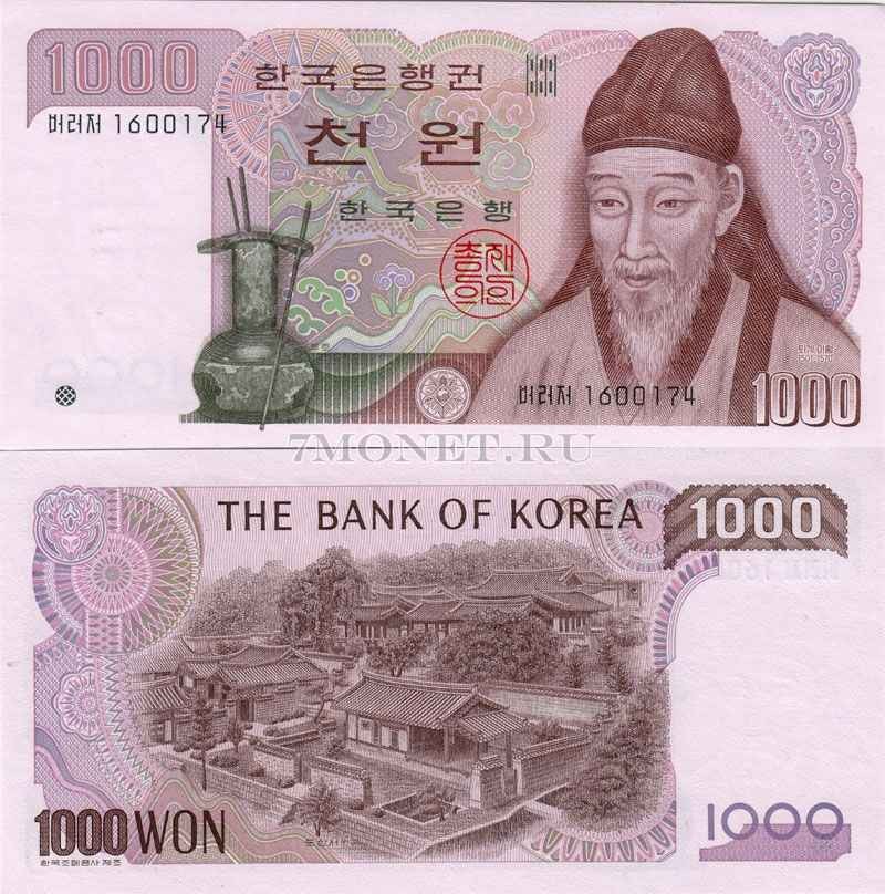 бона Южная Корея 1000 вон 1983 год
