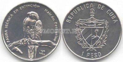 монета Куба 1 песо 2004 года HALCON PEREGRINO