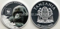 монета Танзания 100 шиллингов 2016 год Горная горилла
