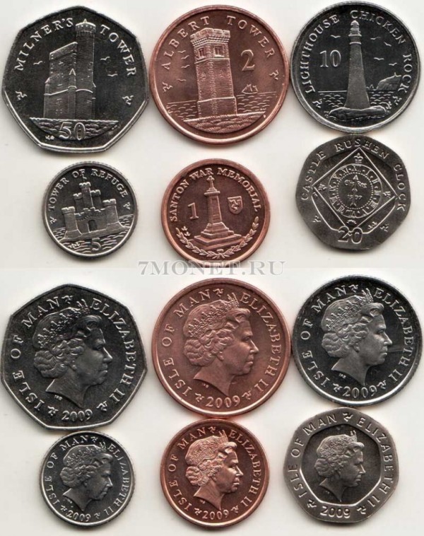 Остров Мэн набор из 6-ти монет
