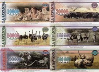 Набор из 6-ти банкнот Саванна 2016 год Животные