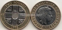 монета Гернси (в составе Великобритании) 2 фунта 1998 год
