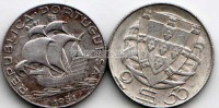 монета Португалия  2,5 эскудо 1951 год Парусник