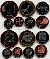 Катанга набор из 7-ми монет 2013 год