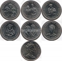 Остров Мэн набор из 6-ти монет 1 крона 1985 год Жизнь королевы-матари