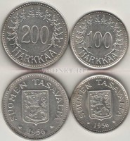 Финляндия набор из 2-х монет 100 и 200 марок 1956 год