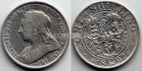 монета Великобритания 1 юбилейный шиллинг 1897 год королева Виктория