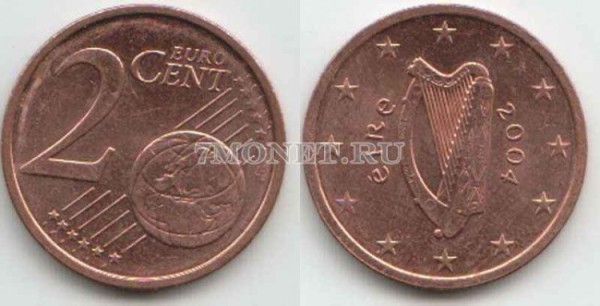 монета Ирландия 2 евроцента