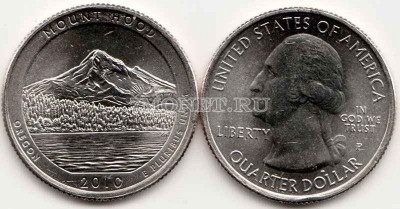 США 25 центов 2010 год Орегон национальный лес Маунт-Худ, 5-й