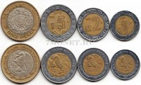 Мексика набор из 4-х монет биметалл