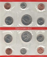 США годовой набор из 5-ти монет  1,5,10,25,50 центов и жетона 1986D год