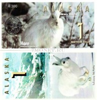 сувенирная банкнота Аляска 1 северный доллар 2016 год
