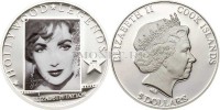 монета Острова Кука 5 долларов 2011 год серия "Легенды Голливуда" - Элизабет Тейлор, PROOF