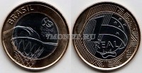 монета Бразилия 1 реал 2015 год Олимпиада в Рио де Жанейро 2016 - баскетбол