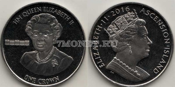 монета Остров Вознесения 1 крона 2016 год  90-летие Королевы Елизаветы II