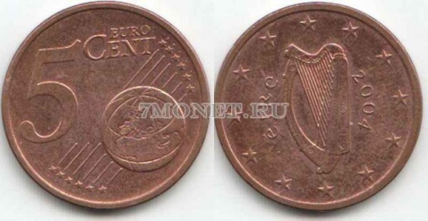монета Ирландия 5 евроцентов