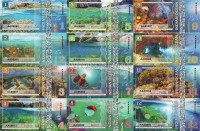 Индийский океан набор из 12-ти банкнот 1-12 долларов 2017 год Морские жители