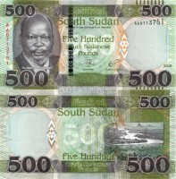 бона Южный Судан 500 фунтов 2018 год
