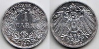 монета Германия 1 марка 1907D год Вильгельм I