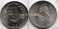 монета Чехословакия 100 крон 1984 год 150-летие со дня рождения Яна Неруды