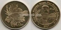 монета Остров Пасхи 1 песо 2017 Рыба-лев