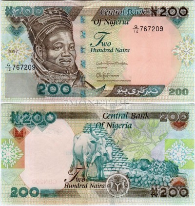 бона Нигерия 200 найра 2017 год