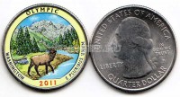 США 25 центов 2011 год Вашингтон национальный парк Олимпик, 8-й,  эмаль