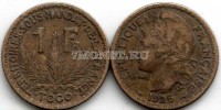 монета Того 1 франк 1925 год