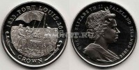 монета Фолклендские острова 1 крона 2008 год Порт Луис