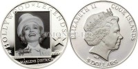 монета Острова Кука 5 долларов 2012 год серия "Легенды Голливуда" - Марлен Дитрих, PROOF