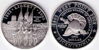 монета США 1 доллар 2002 год 200 лет Вест Поинт PROOF