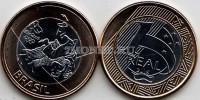 монета Бразилия 1 реал 2015 год Олимпиада в Рио де Жанейро 2016 - дзюдо